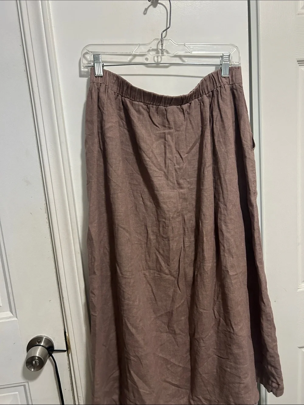 Universal Thread Button-Front Maxi Skirt in Mauve-Taupe